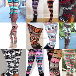 Atacado Estoque de Natal Leggings Elástico, Quente Leggings Yoga, Impresso Leggings Renas