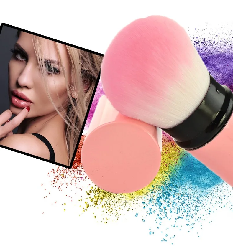 Free samples single gradual color oblique angle blush/powder makeup brush