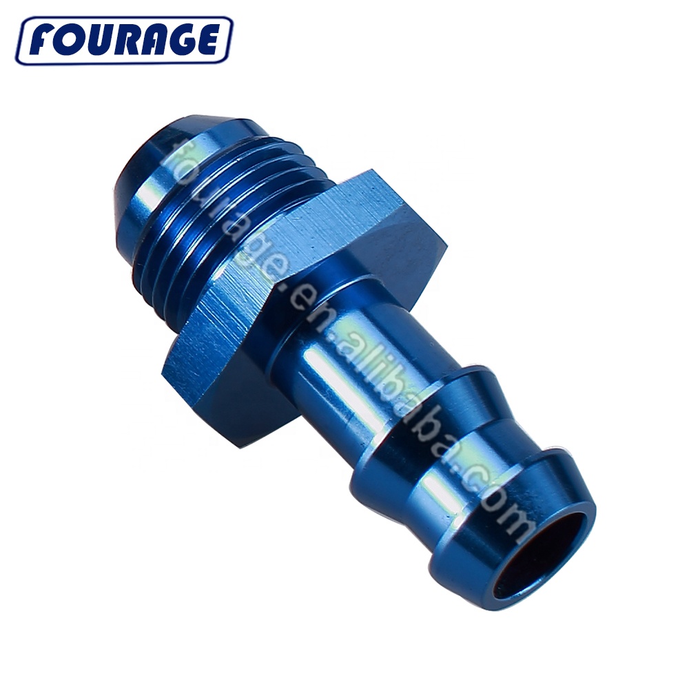 6 AN Barb Fuel Pipe Adapter Blue Aluminum 1//4 NPT Male to AN6 Barb Push On Hose Fitting 1//4 NPT to