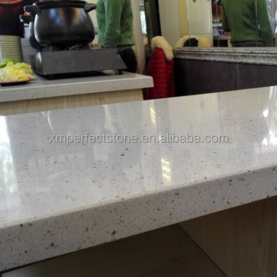 Prefab Laminate Sparkle White Quartz Countertop For Kitchen Prefab Laminate Sparkle White Quartz