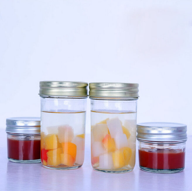 wide mouth recycled glass food jars