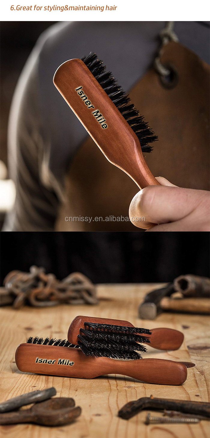 Best Beard Brush 100% Boar Bristle Beard Care OEM ODM Private Label Medium Firmness Great for Beards & Hair OEM Waterproof
