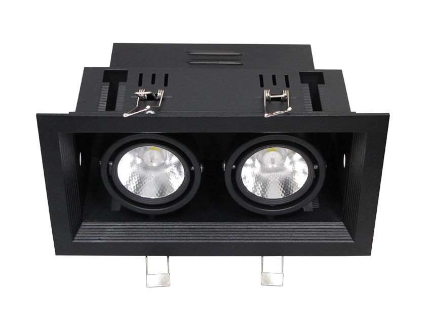 Светодиодный светильник двойной Квадратный свет 14 Вт 18 Вт 24 Вт Cob с регулируемой яркостью встраиваемый потолочный Точечный светильник для помещений AC85-265V