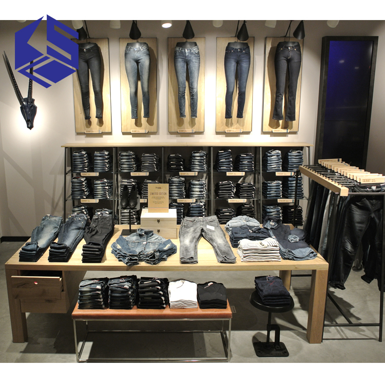 零售服装店家具牛仔裤展示架