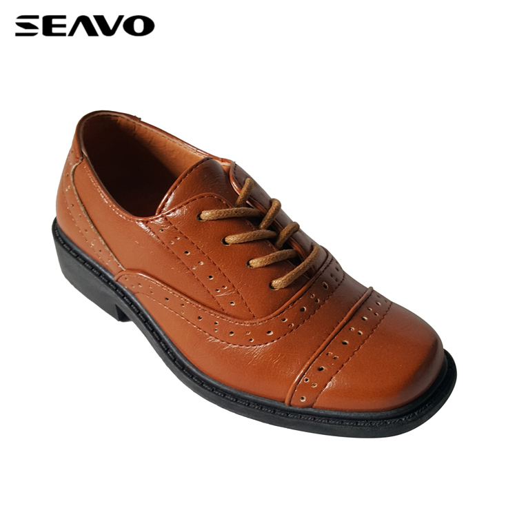 Коричневые туфли для мальчиков SEAVO из искусственной кожи