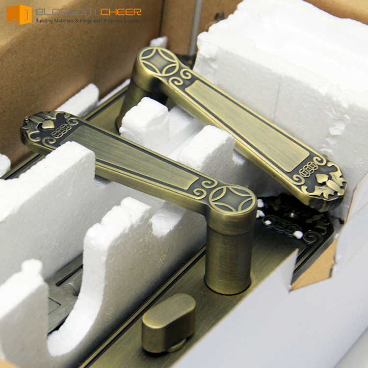 Electroplating bathroom door lock italian brass door lock for wood doors handle lock dubai