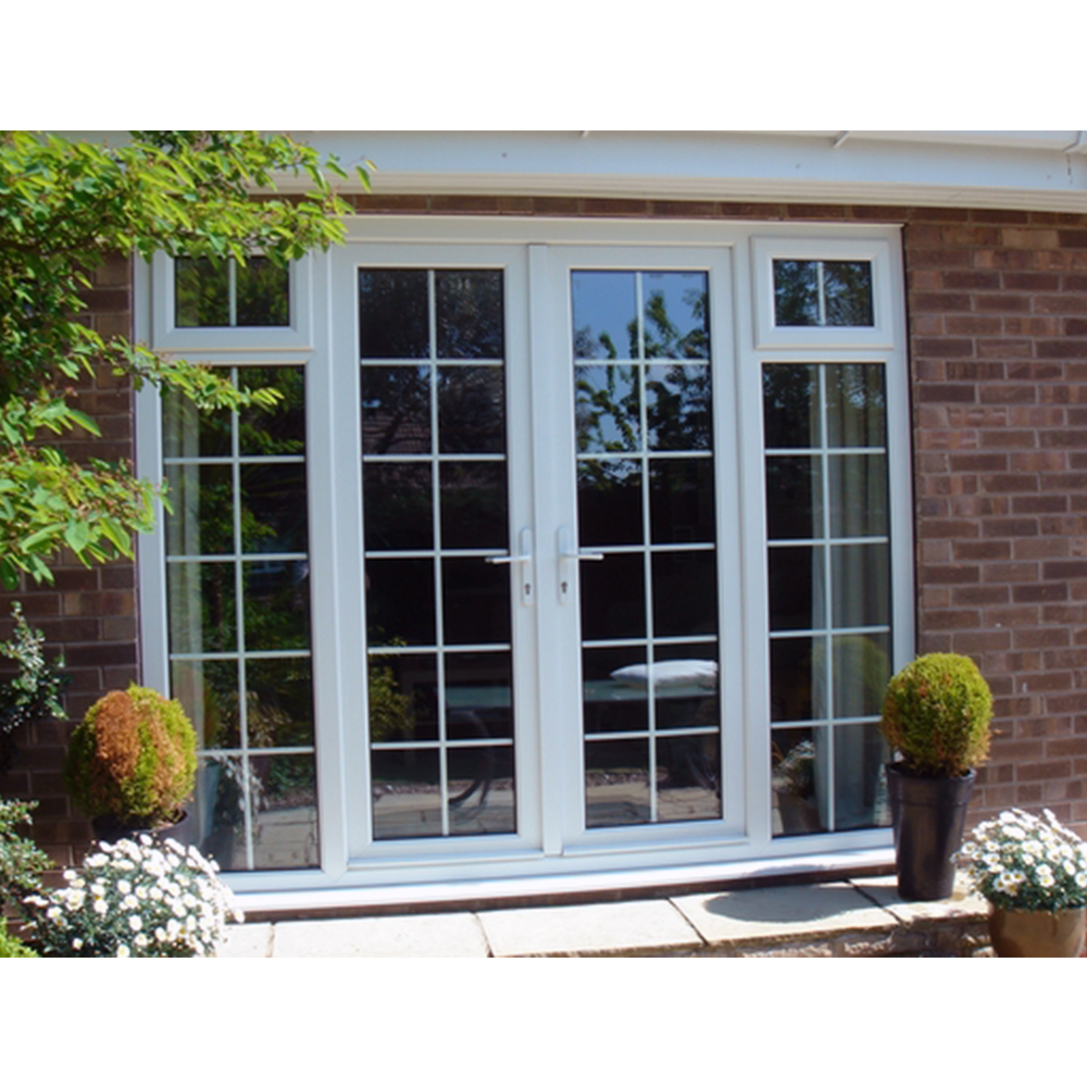 2019 China supplier french double glazed PVC UPVC patio sliding glass doors
