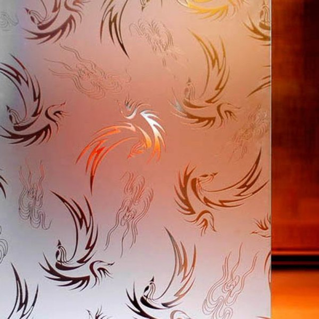 Acid etched. Acid etched. Триплекс витраж. Стекло декор рисунок лагуна. P2000 поношенное.