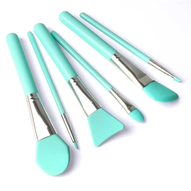 Make up for you 6pcs colorful cosmetic makeup brush,soft facial/face mask brush set