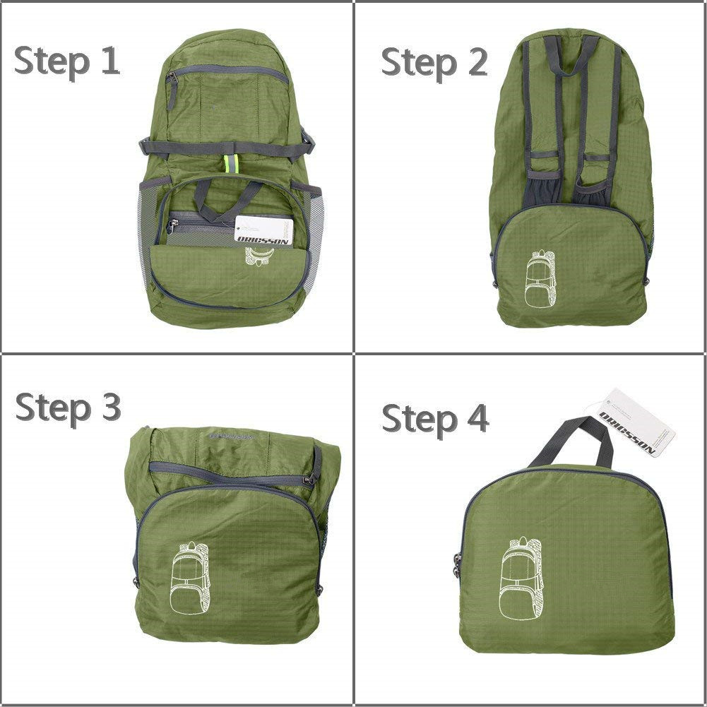 Sac &agrave; dos pliable ultra l&eacute;ger, petit sac &agrave; dos de voyage pliable r&eacute;sistant &agrave; l'eau de 25 L