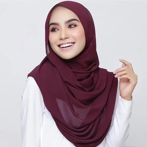Wholesale 78 colors pretty beautiful plain bubble chiffon muslim hijab scarf shawl