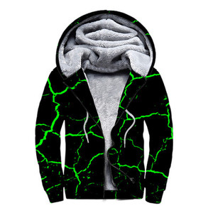 Custom man's Fashion Design Casual Streetwear Warm Clothing 3D printing zipper fleece hoodies