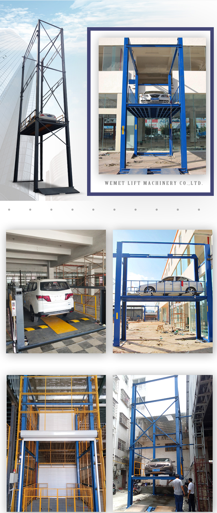 Factory Customized garage car parking lift hydraulic four mast car lift 4 Post Car Lift