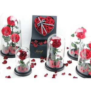 New Product Ideas Luxury Gift Sets Valentine Wedding Favors Eternal Forever Flower Preserved Rose in Glass Dome