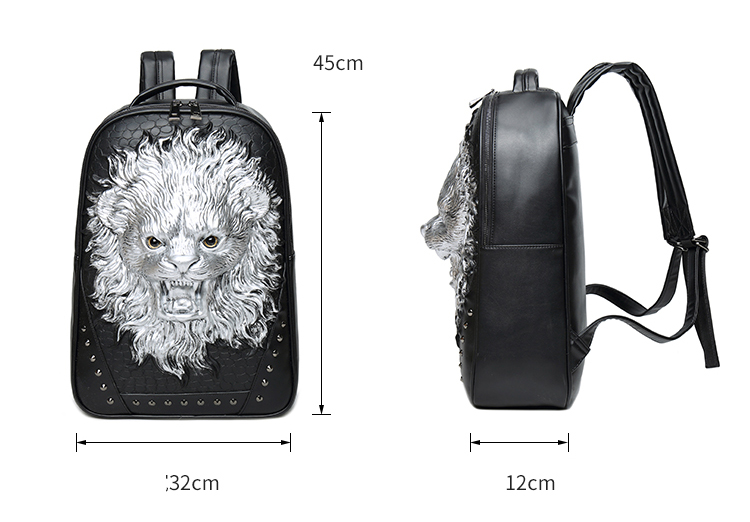 Mochila De Hombre Con Cabeza De León En 3d Para Uso Diario