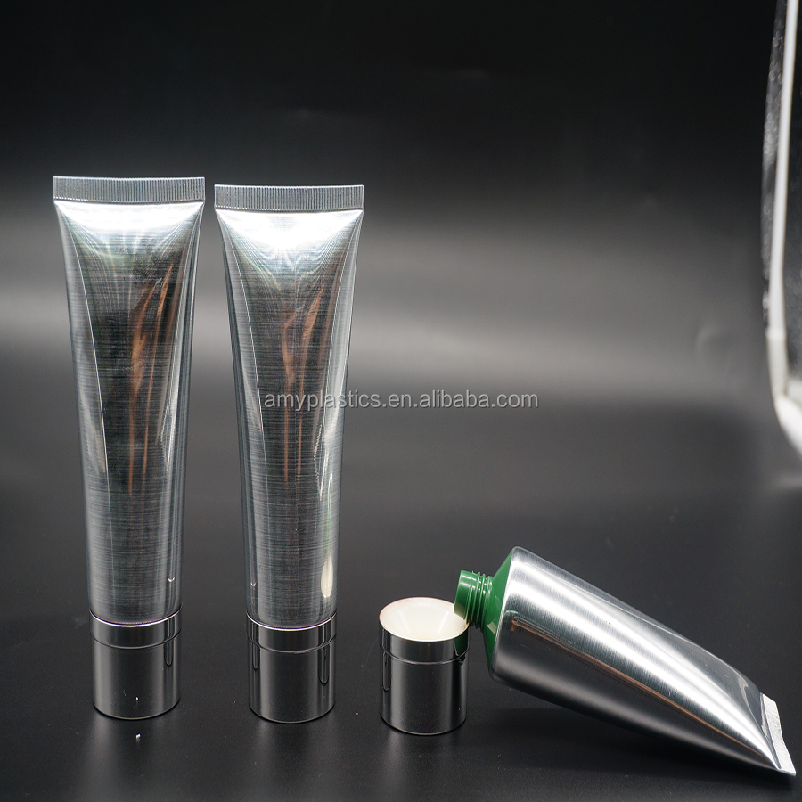 Aluminum Laminated Shiny Silver Metal Tube For Cosmetic