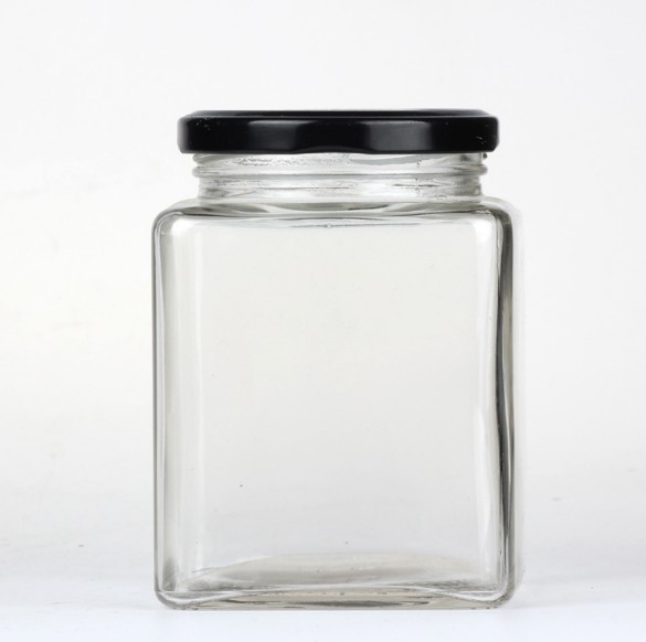 280ml Custom design recycled screw top clear food storage honey glass jar
