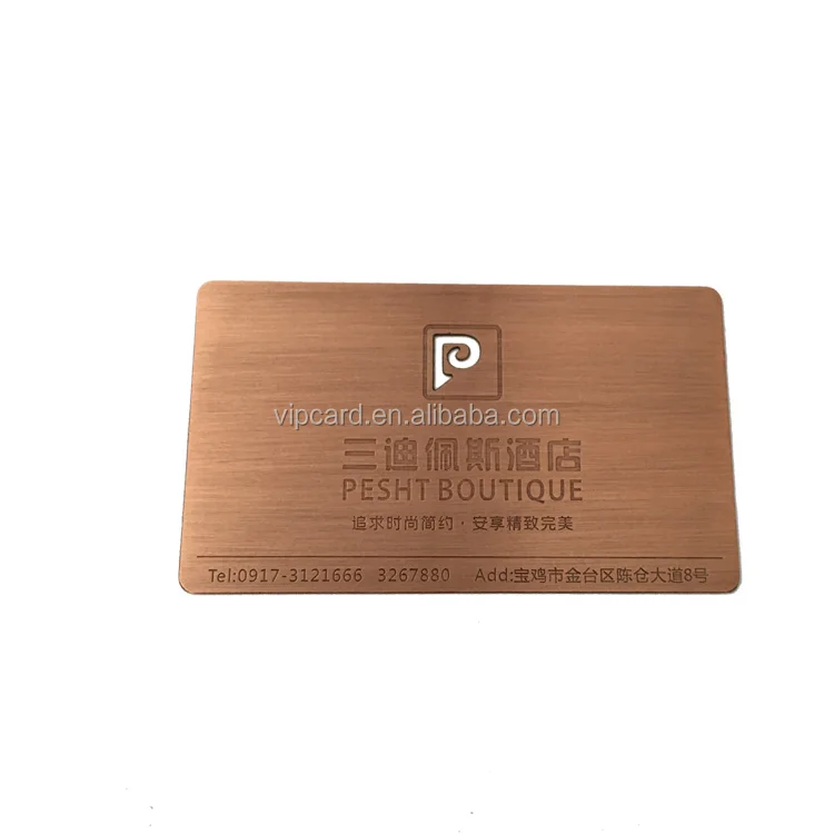 Electroplating RED COPPER 0.5mm custom metal business card