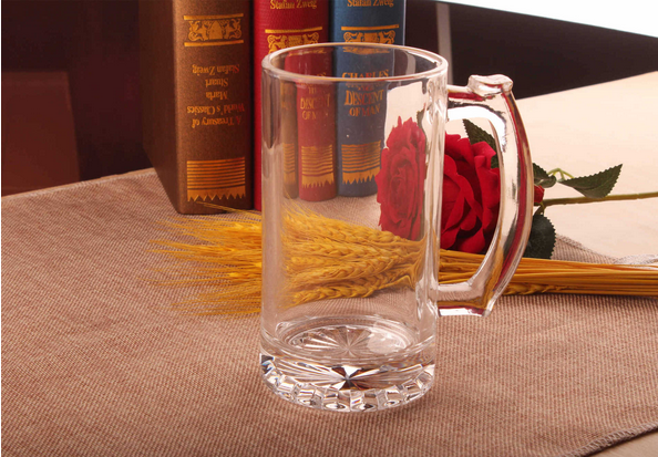 Haonai Glass Beer Mug,Beer Stein,Glass Beer tankard- 500ml(16oz)