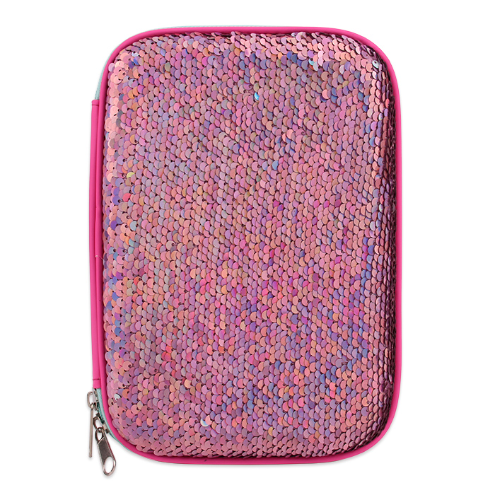 Пенал Licheng BX548 с двусторонними пайетками, индивидуальный милый пенал для девочек