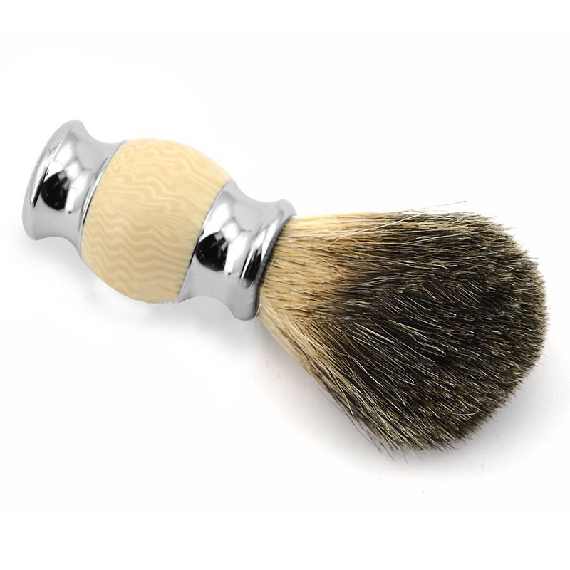 Badger Hair Base Shaving Brush for Men's Grooming Kit with Resin Handle Metal Pro Vintage Hand-crafted Pure