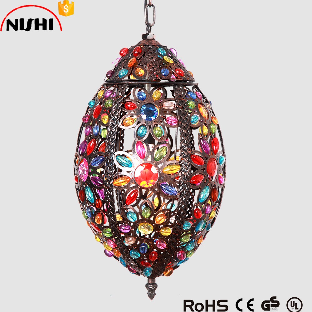 Turkish Mosaic Hanging Lantern Lamp Decorative Morocco Chandeliers Pendant Light NS-124014