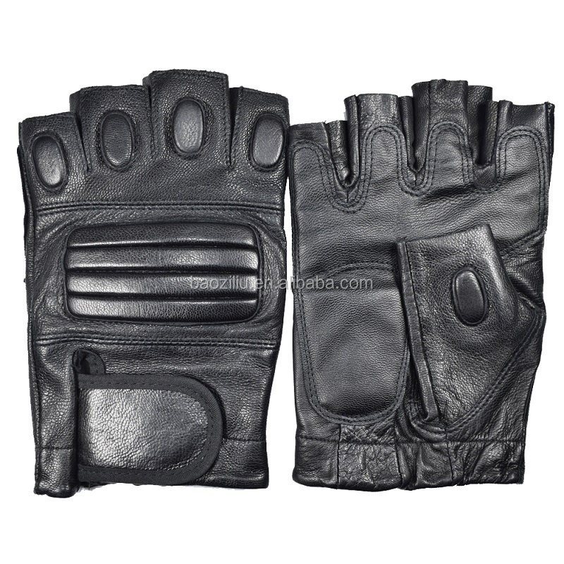 source 半指手套皮革男子手套战术军事演习训练运动摩托车骑行手套 on