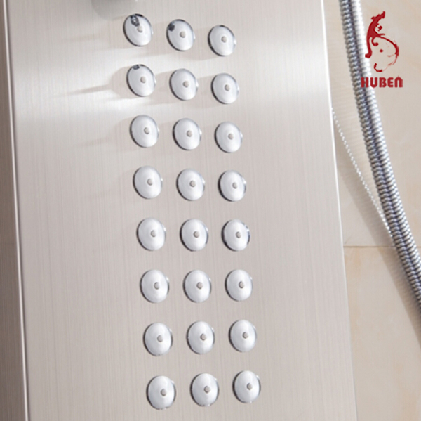 Waterfall stainless steel bathroom  shower wall panels with body massage shower jets shower mixer set