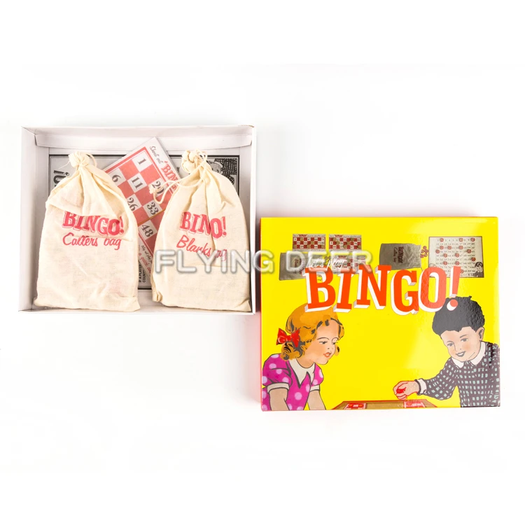 Пользовательские деревянная игра лото для детей с коробкой цвета