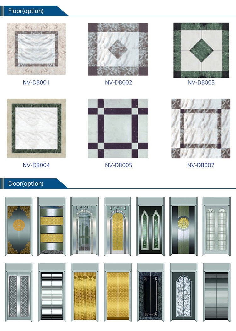 1000kg Passenger Elevator Stainless Steel Cabin Decoration