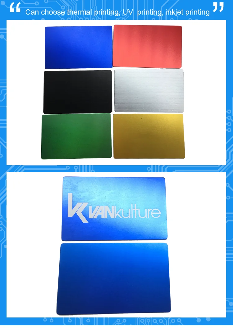 Custom Printing Blank Aluminum Business Metal Cards