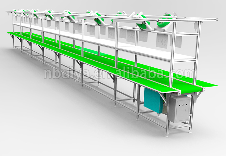Double Side Assembly Line Pipe Work Table ESD For Workshop Conveyor