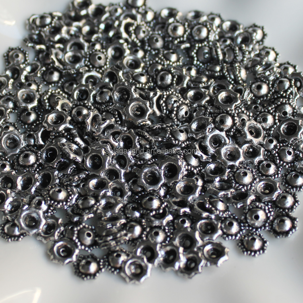 Oxidized Flower Daisy Vintage Beaded Ring .925 Sterling Silver Band Sizes 5-8