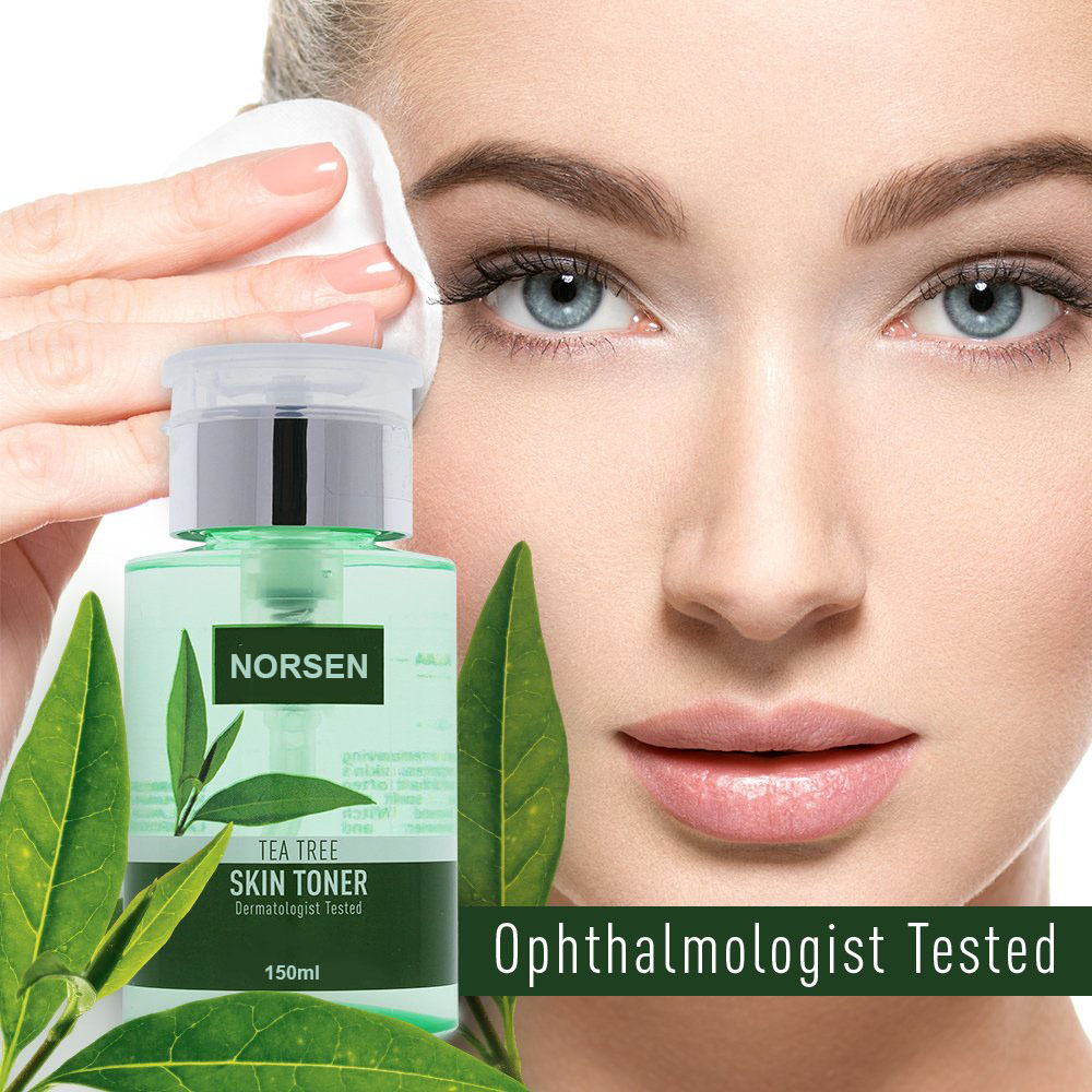 private label Norsen Cosmetic Factory Wholesale Replenishment Water Moisturizing Tea Tree Face Skin Toner