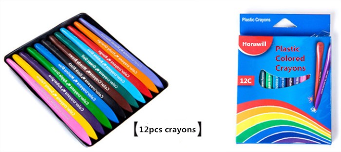 Non-toxic food grade wax plastic colored washable triangle crayons