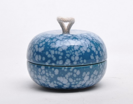 Wholesale empty luxury marble black color ceramic candle jar with dome lid for candle
