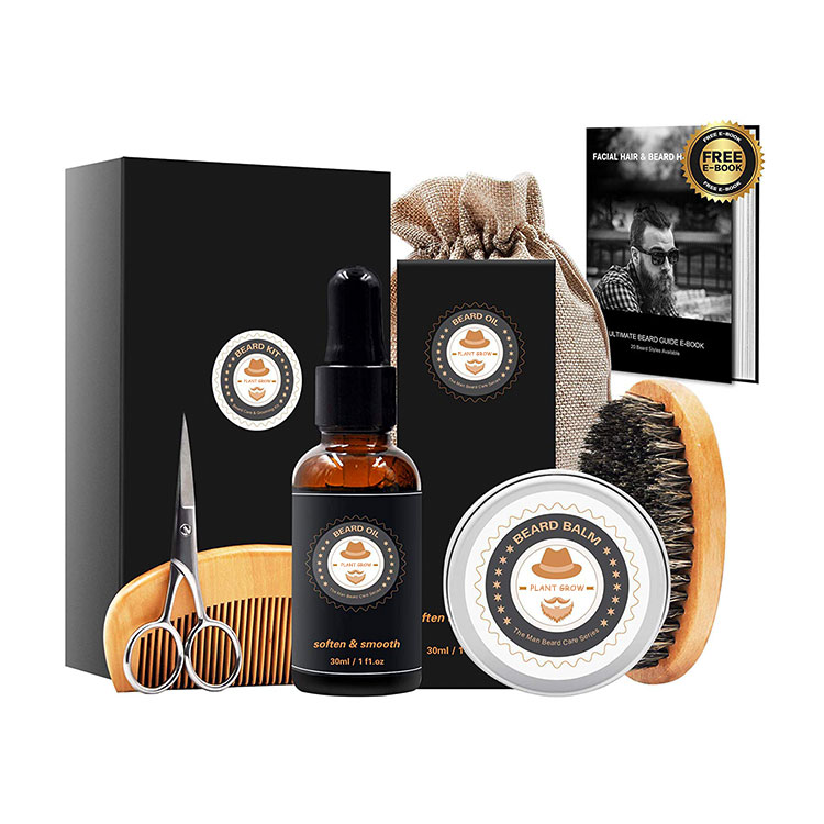 Щетка-Расческа с частной этикеткой, органическое масло для бороды, уход за бородой, бальзам для ухода за бородой, набор для мужчин