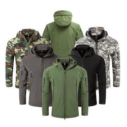 Jaqueta tática militar softshell masculina dos fãs do exército camuflagem jaqueta de combate à prova dwaterproof água casaco com capuz uniforme do exército