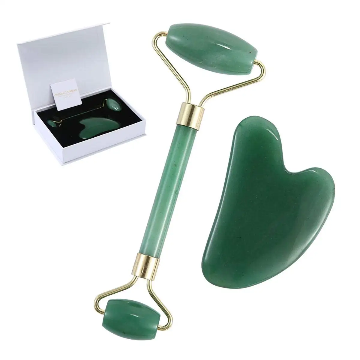 Массажер и скребок гуаша. Скребок гуаша белый агат. Роллер и скребок гуаша. Нефритовый белый роллер. Массажер для лица зеленый.