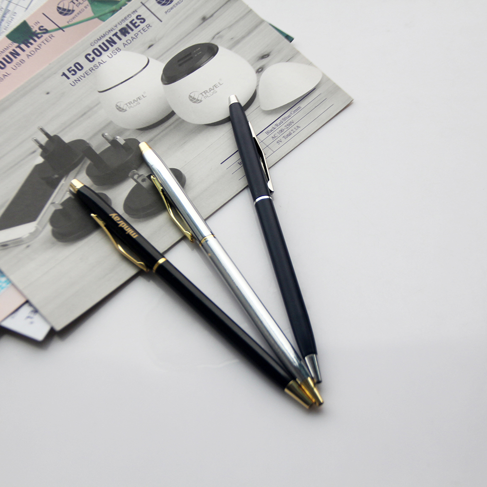 Amazon Горячий продавать дешевые кросс-промо-металл тонкая ручка логотип hotel металлическая ручка