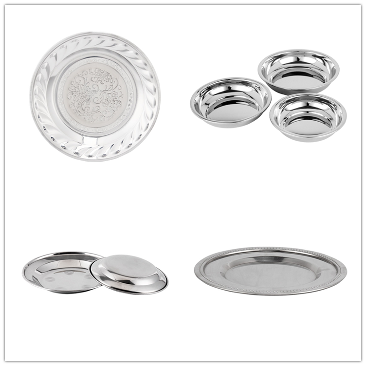 Hot Sale Stainless Steel Cake Tray Plates Dishes Set
