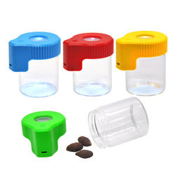 Air Tight Glass Weed Storage Magnifying Stash Jar Viewing Herb Container Pill Box Bottle with LED Light and USB Charger