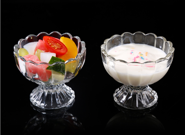 Glass Footed Ice Cream Dessert Dish Bowl