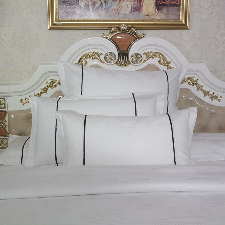 Wholesale jacquard patchwork 100% cotton 5 star hotel custom pillow case white