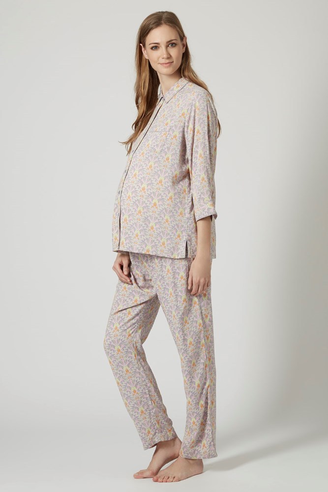 Оптовая Продажа Длинные рукава луг с принтом для беременных пижамные комплекты