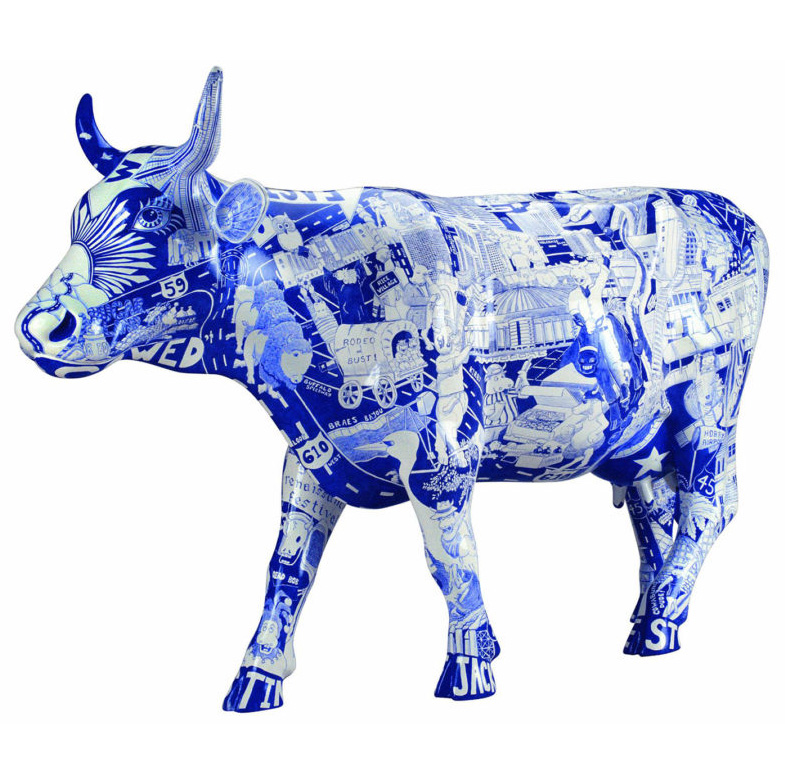 Высокое качество смолы искусство корова скульптура коллекция Мода Крытый орнамент украшение