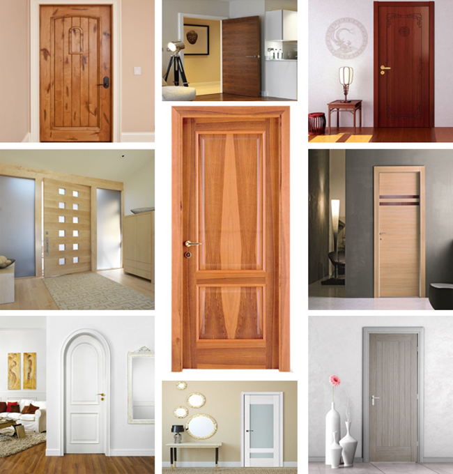 Solid teak wood double door for interior wood door design
