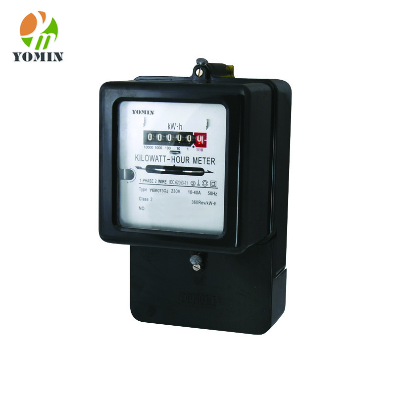Single phase two wire mechanical kilowatt-hour electric meter with bakelite cover