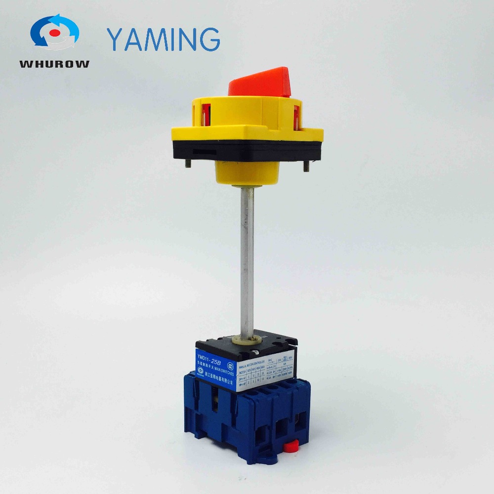 YMD11-25B красного и желтого цветов pad-lock с консолью, выключатель 3 фазы ВКЛ-ВЫКЛ поворотный выключатель с сертификатом CE