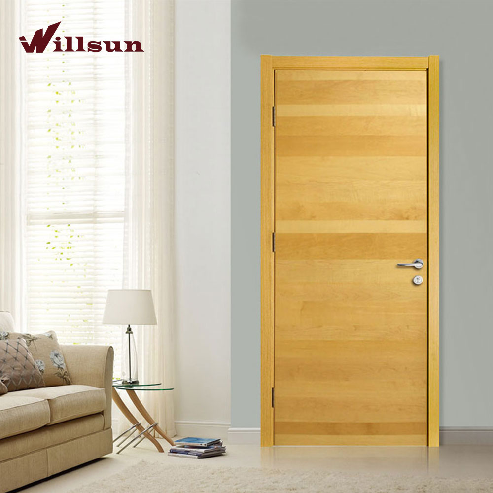 One-Stop Service Interior Solid Wood Door Interior Solid Core Wood Skeleton Oak Veneer Design Wooden Flush Doors